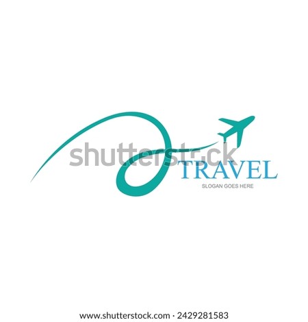 Vector logo design template for airline, airline ticket, travel agency