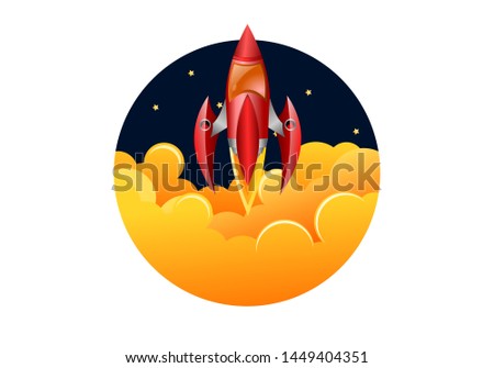 rocket launch illustration air ship