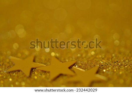 Golden stars with golden background / Golden stars / bright, fame, creations