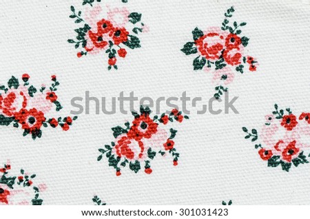Flower prints on white canvas background / Abstract background / Promotions on children curriculum and activities