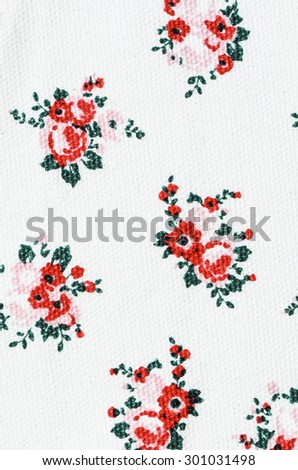 Flower prints on white canvas background / Abstract background / Promotions on children curriculum and activities