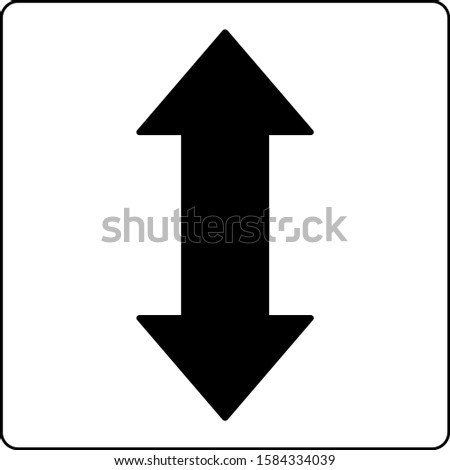 Bidirectional arrow sign black and white