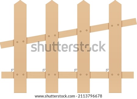 Angle forms formed by the edges and corners of brown wooden fences placed side by side in parallel vertical Stok fotoğraf © 