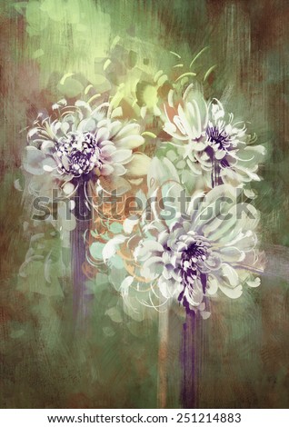 digital painting of abstract flowers,illustration