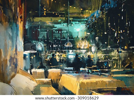 Similar – Image, Stock Photo light paintings Night life