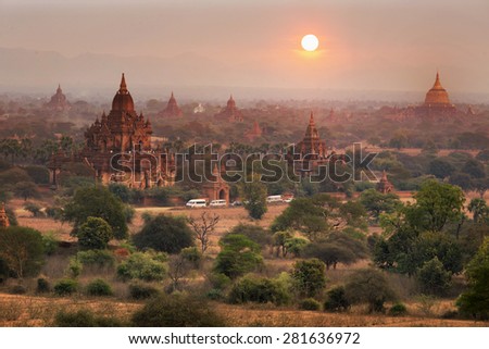 The Temples of Bagan (Pagan), Mandalay, Myanmar. BURMA