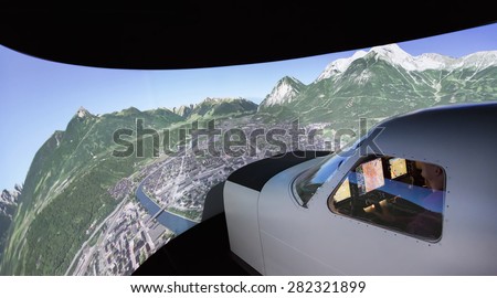 KUNOVICE, CZECH REPUBLIC - MAY 15 2015. Piper Meridian flight simulator cockpit at Kunovice.
