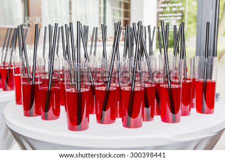 Welcome drinks - red drink molecular gastronomy