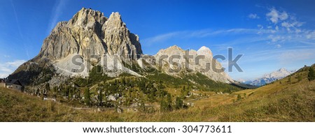 Pic Boe from Passo Pordoi, Dolomites, Italy, Veneto,