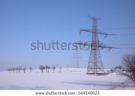 Similar – Foto Bild Strommasten in Winterlandschaft