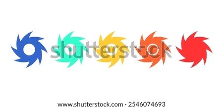 Hurricane disaster symbol design in set. Illustration for information, education, warning, advertising