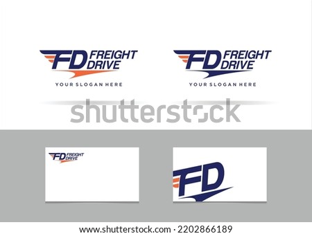 Logistic logo, letter FD and arrow combination, Flat style Logo Design Template, vector illustration, Creation logo design for Transport logistic or Express delivery company