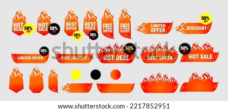 big sale, Hot Sale banner. sales label collection suitable for design promotion media, This weekend special offer, discount up to 50% off. Vector illustration, stickers and tags banners,