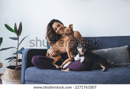 Similar – Image, Stock Photo Animal love | Doggy