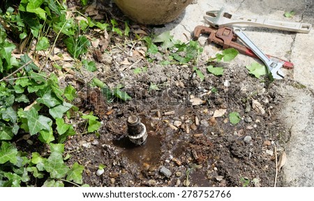 Leaking pipe in the ground