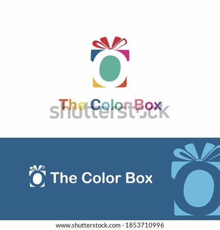 Modern Colorful Gift box with initial O letter logo concept. Gift store/shop logo template