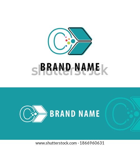 Initial O letter with data storage, data transfer concept for technology theme logo vector concept