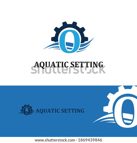 Initial O letter for swimming pools and aquatic venue repairing, setting and service company logo template 