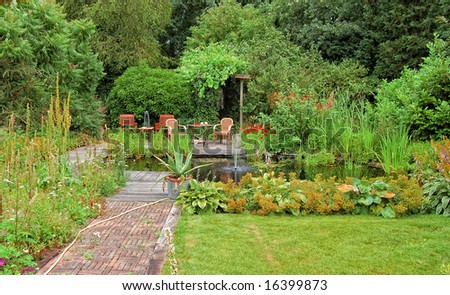 Garden Path, Pond and Terrace