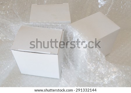 white paper box and air bubble