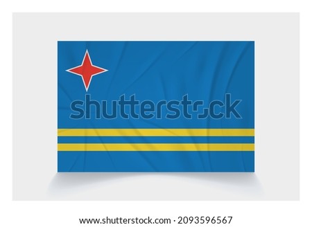 Stock Vector Flag of Aruba - Proper Dimensions 2 : 3