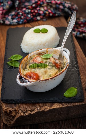 Fish casserole with vegetables in white sauce