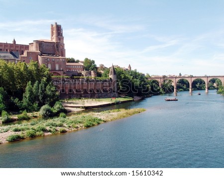 Cathedral and river Tarn - Albi - Region of the Tarn - France