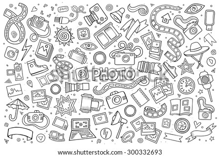 Photo doodles hand drawn sketchy vector symbols and objects