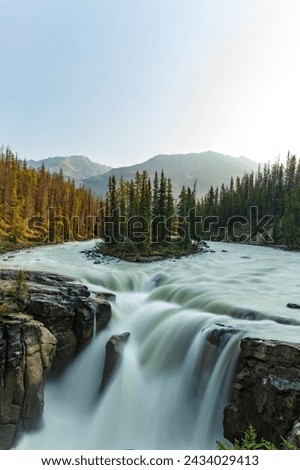 Similar – Foto Bild Wunderschöner Wasserfall in felsiger Schlucht