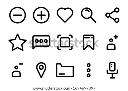uI basic icon set fit for website, app, user, interface, mobile, etc. editable stroke