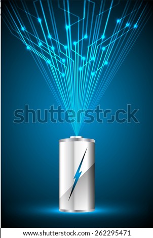 electric battery energy, vector illustration, dark blue Light Abstract Technology background for computer graphic website internet. wave. silver. circuit