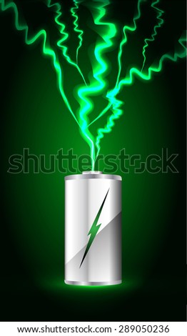 electric battery energy, vector illustration, dark green Light Abstract Technology background for computer graphic website internet. wave. silver. circuit. spark. bolt. thunderbolt. thunder