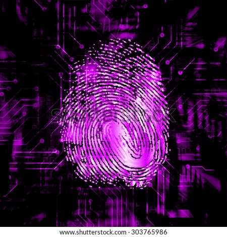 dark purple Abstract digital conceptual technology security background with lock. computer technology website internet web. infographics. fingerprint. Finger-print scanning