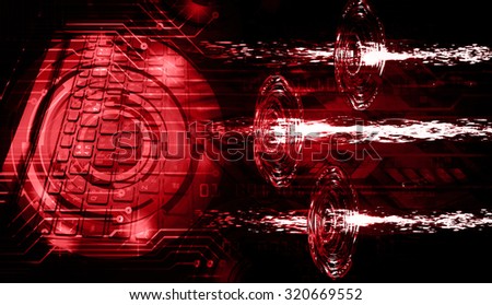 Dark red Light Abstract Technology background for computer graphic website internet business. illustration. infographics. motion move blur.neon.high tech keyboard with binary number, Button, PC