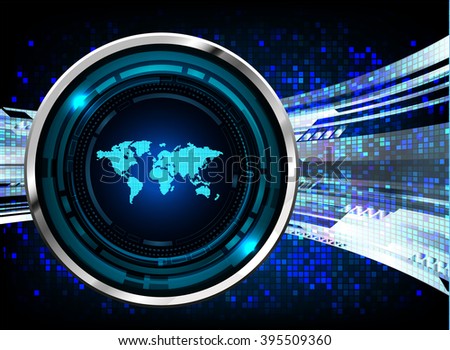 ark blue Light Abstract Technology background for computer graphic website internet and business.circuit.vector illustration.infographics. motion move.neon. pixel, Padlock, World Map, Global
