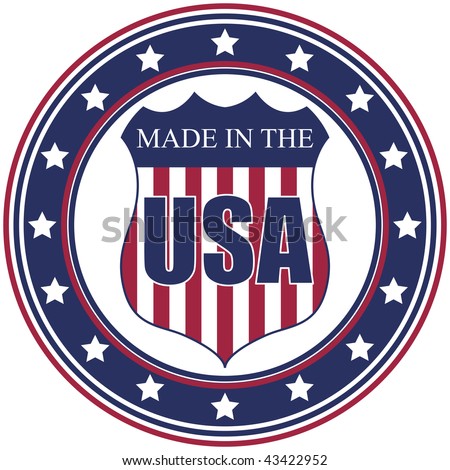 A circular made in the U.S.A. vector decal or stamp