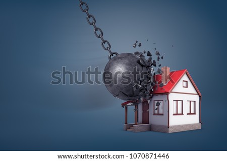 Similar – Image, Stock Photo Demolition house secured with net