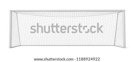 Similar – Image, Stock Photo Metal soccer goal on the soccer field, which was closed with a flutter band because of Corona