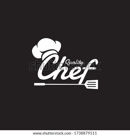 hat Kitchen design with chef tool in lettering art