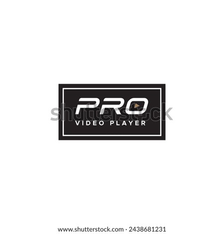 Pro Video Player with Play button logo design for music film entertainment company