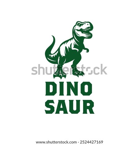 Dinosaur Raptor Ancient Animals Logo Design.Tyrannosaurus T Rex Emblem

