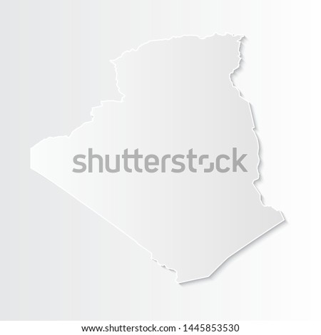 White Algeria map-countries. Vector paper map of Algeria on a gray background. Vector illustration.