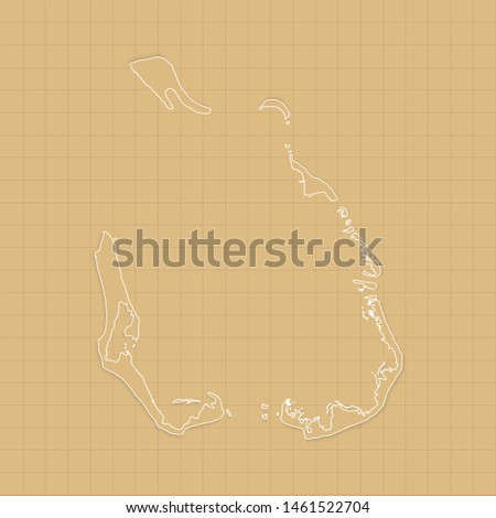 Ancient Cocos Islands map old paper background with space for text. Vector illustration EPS10.