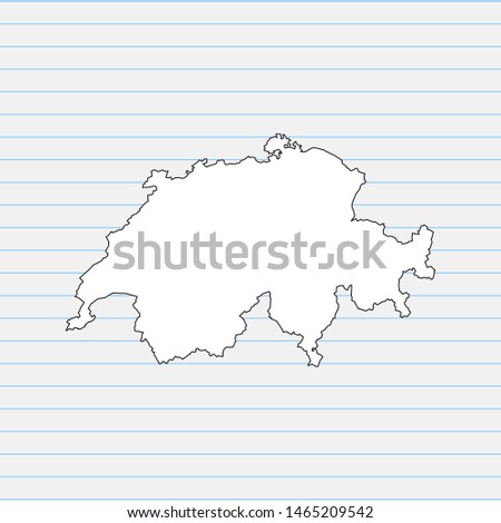 Hand drawn map of Switzerland back school background. Vector Illustration EPS10.