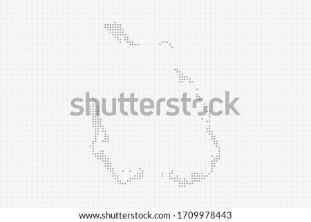 Pixel dotted map of Cocos Islands in grey. Vector illustration EPS10.