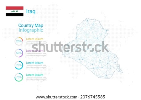 Iraq map with elements of infographics template. Vector eps10.