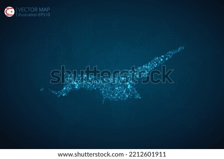 Business map of Northern Cyprus modern design with abstract digital technology mesh polygonal shapes on dark blue background. Vector Illustration EPS10.