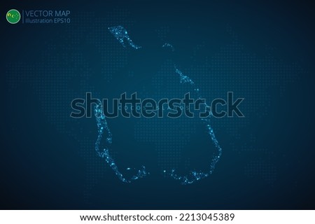 Business map of Cocos Islands modern design with abstract digital technology mesh polygonal shapes on dark blue background. Vector Illustration EPS10.
