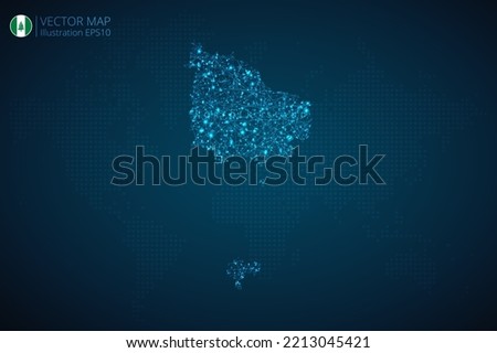 Business map of Norfolk Island modern design with abstract digital technology mesh polygonal shapes on dark blue background. Vector Illustration EPS10.
