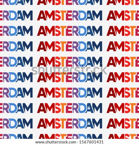 Seamless Pattern Amsterdam Netherlands Holland Dutch  colorful colourful for souvenir